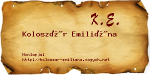 Koloszár Emiliána névjegykártya